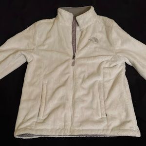 {The North Face} Fuzzy/fleece Jacket White size large.